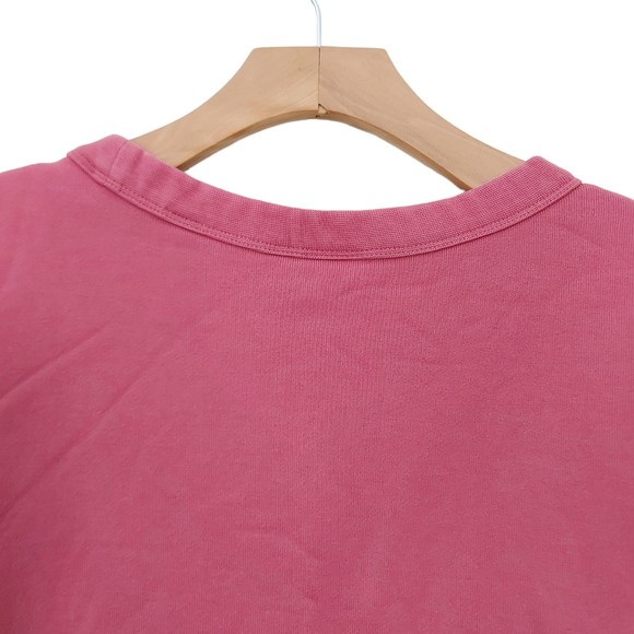 Adidas Sweatshirt Womens Medium Pink Terrycloth Crew Neck Cotton Athletic - Picture 6 of 12